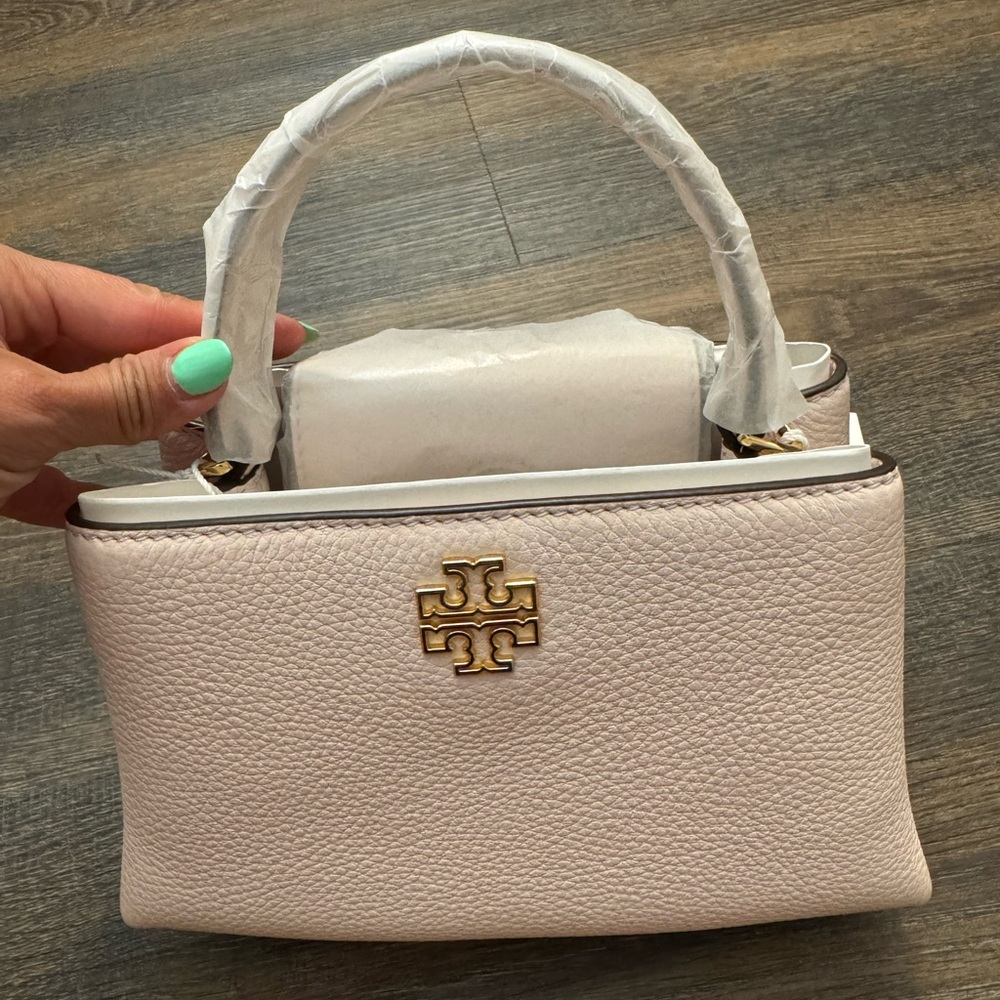Tory Burch Light Pink Satchel with Gold Logo